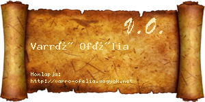 Varró Ofélia névjegykártya